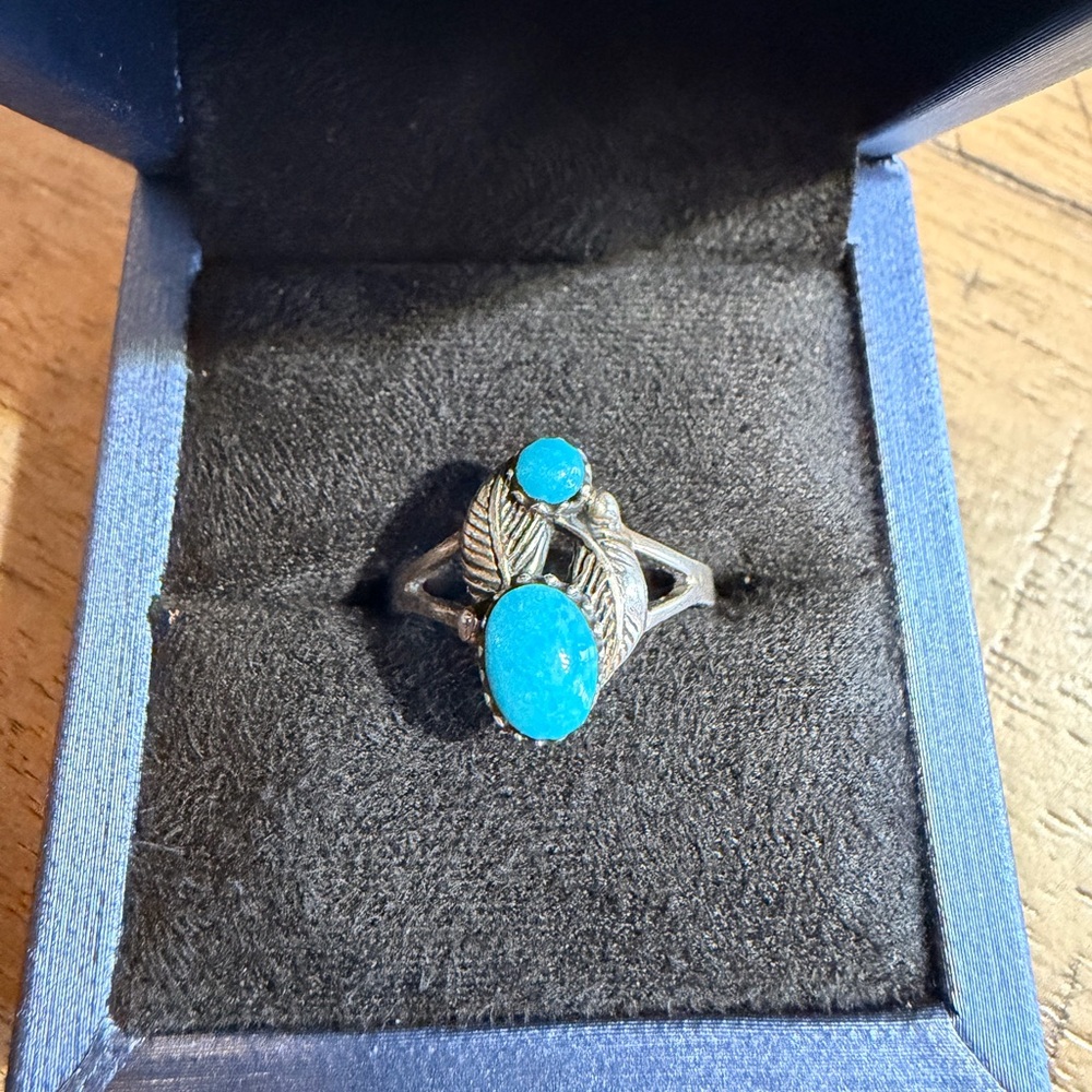 Silver and Turquoise Navajo Ring